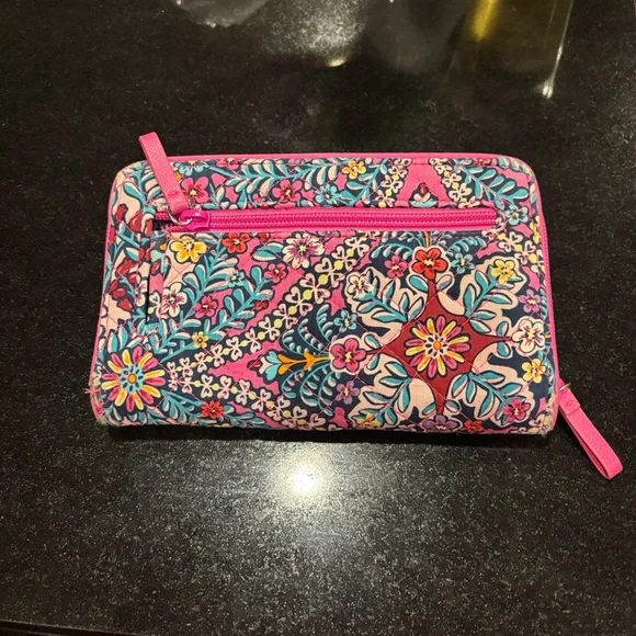Vera Bradley Pink and Blue Floral Wallet - Picture 4 of 4